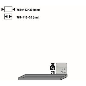 Fachboden Standard für asecos Sicherheitsschränke der UB90 Serie, Stahlblech, lichtgrau, B 768 x T 422 x H 20 mm, bis 30 kg Fachboden Standard für asecos Sicherheitsschränke der UB90 Serie, Stahlblech, lichtgrau, B 768 x T 422 x H 20 mm, bis 30 kg