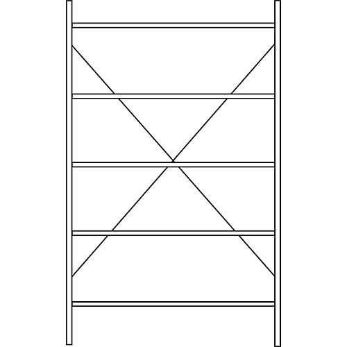 Fachbodenregal SSI Schäfer R3000, Grundregal, 5 verzinkte Böden, Tiefe 300 mm, Fachlast 150 kg, B 1345/1315 x H 1960 mm