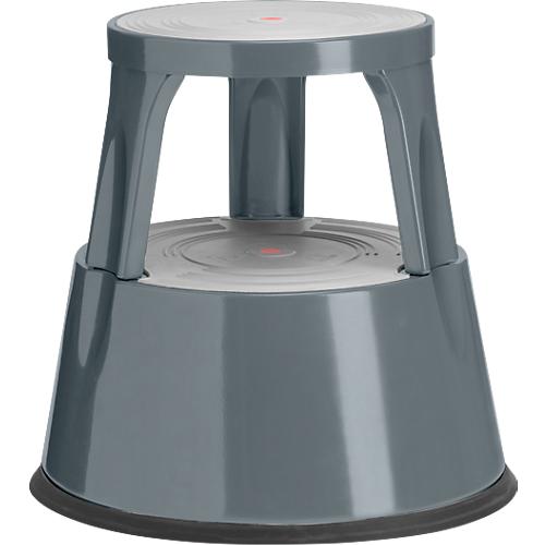 Fahrbarer Rolltritthocker, rutschfester Gummibelag, H 410 x ø 433/283 mm, bis 150 kg, basaltgrau
