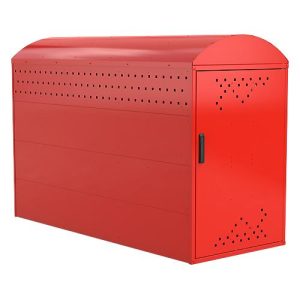 Fahrradgarage BikeBox 1 B mit Bogendach, verkehrsrot RAL 3020 Fahrradgarage BikeBox 1 B mit Bogendach, verkehrsrot RAL 3020