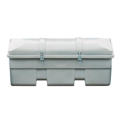 Fahrzeugbox CEMO, Polyethylen, 750 l, L 1840 x B 740 x H 940 mm, nestbar, grau/orange