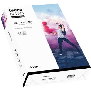 Farbiges Kopierpapier tecno colors, DIN A4, 120 g/m², weiß, 1 Paket = 250 Blatt Farbiges Kopierpapier tecno colors, DIN A4, 120 g/m², weiß, 1 Paket = 250 Blatt