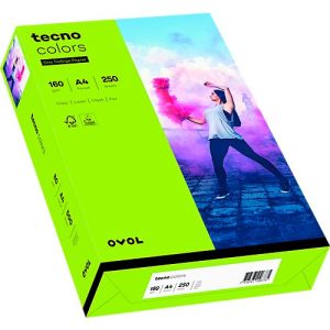 Farbiges Kopierpapier tecno colors, DIN A4, 160 g/m², leuchtendgrün, 1 Paket = 250 Blatt Farbiges Kopierpapier tecno colors, DIN A4, 160 g/m², leuchtendgrün, 1 Paket = 250 Blatt