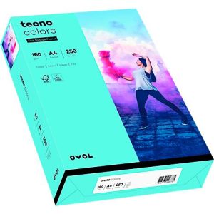 Farbiges Kopierpapier tecno colors, DIN A4, 160 g/m², mittelblau, 1 Paket = 250 Blatt Farbiges Kopierpapier tecno colors, DIN A4, 160 g/m², mittelblau, 1 Paket = 250 Blatt