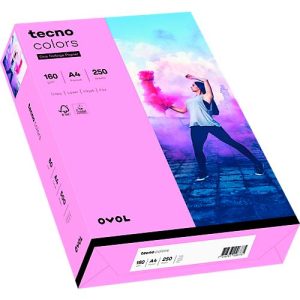 Farbiges Kopierpapier tecno colors, DIN A4, 160 g/m², rosa, 1 Paket = 250 Blatt Farbiges Kopierpapier tecno colors, DIN A4, 160 g/m², rosa, 1 Paket = 250 Blatt