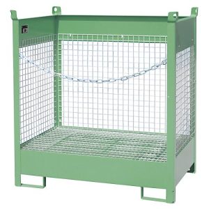 Fass-Stapelpalette Bauer FSP-2 D, Wände aus Drahtgitter, für 2 x 200 l Fass, grün Fass-Stapelpalette Bauer FSP-2 D, Wände aus Drahtgitter, für 2 x 200 l Fass, grün