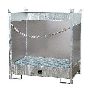 Fass-Stapelpalette Bauer FSP-2 G, Spritzschutzwand 3-seitig, Kap. 2 x 200 l Fass, verzinkt Fass-Stapelpalette Bauer FSP-2 G, Spritzschutzwand 3-seitig, Kap. 2 x 200 l Fass, verzinkt