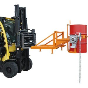 Fasskipper Bauer Typ FD/L, für 110 bis 220 l Fässer, 360 kg, 270° Kippen, mit Endloskette, Stapleraufnahme, gelborange RAL 2000 Fasskipper Bauer Typ FD/L, für 110 bis 220 l Fässer, 360 kg, 270° Kippen, mit Endloskette, Stapleraufnahme, gelborange RAL 2000