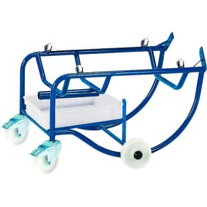 Fasskipper für 200-Liter-Fass, mit 4 Rollen, Wanne 10 Liter Fasskipper für 200-Liter-Fass, mit 4 Rollen, Wanne 10 Liter