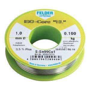 Felder Lötdraht ISO-Core® EL 1mm 100g S-Sn99Cu1 Felder Lötdraht ISO-Core® EL 1mm 100g S-Sn99Cu1