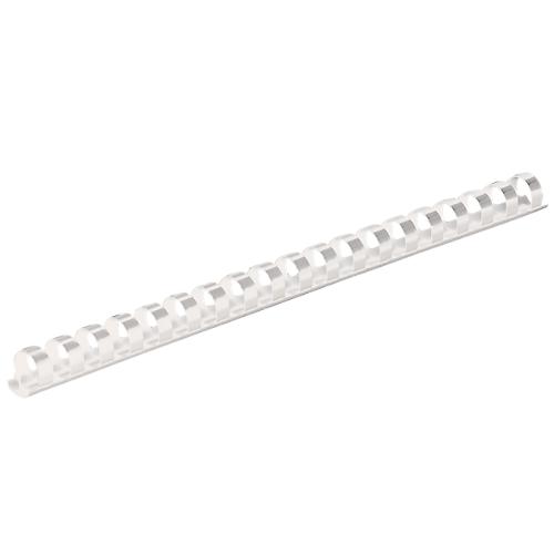 Fellowes Plastik-Binderücken, Format 12 mm, 25 Stück, f. Plastikbindemaschinen, weiß