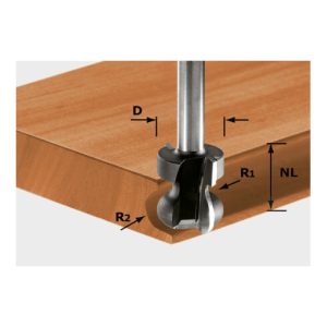 Festool Griffleistenfräser HW Schaft 8 mm HW S8 D22/16/R2,5+6 Festool Griffleistenfräser HW Schaft 8 mm HW S8 D22/16/R2,5+6