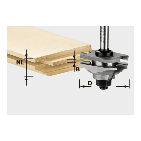 Festool Profil-Federfräser HW Schaft 8 mm D46 x D12-FD (mit Anlaufkugellager)