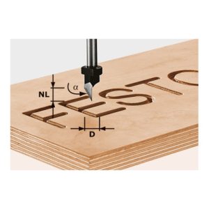 Festool Schriftenfräser HS Schaft 8 mm HS S8 D11/60° Festool Schriftenfräser HS Schaft 8 mm HS S8 D11/60°