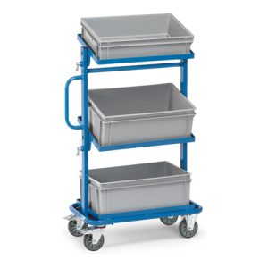 fetra Beistellwagen 32912 – mit Kästen – Tragkraft 200kg TPE-Reifen