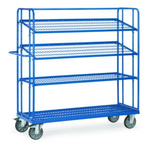 fetra Etagenwagen 4495 mit 4 Böden – Tragkraft 500kg TPE-Reifen fetra Etagenwagen 4495 mit 4 Böden – Tragkraft 500kg TPE-Reifen