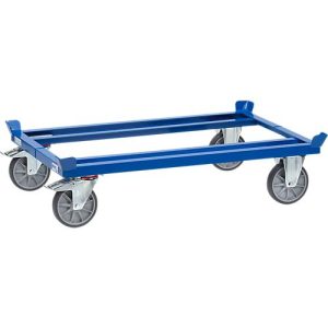 Fetra Paletten-Fahrgestell, f. Behälter 1200 x 800 mm, Traglast 750 kg, brillantblau RAL 5007 Fetra Paletten-Fahrgestell, f. Behälter 1200 x 800 mm, Traglast 750 kg, brillantblau RAL 5007