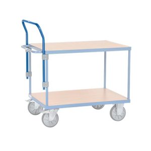 fetra Schiebebügel für schwere Tischwagen, Stahl, blau, B 605 mm, anschraubbar, höhenverstellbar fetra Schiebebügel für schwere Tischwagen, Stahl, blau, B 605 mm, anschraubbar, höhenverstellbar