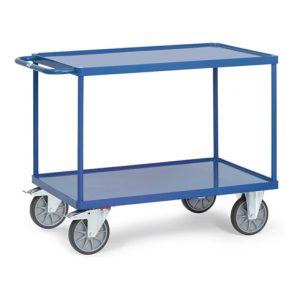 fetra Tischwagen 2403W mit Stahlblech-Wannen – Tragkraft 600kg TPE-Reifen fetra Tischwagen 2403W mit Stahlblech-Wannen – Tragkraft 600kg TPE-Reifen