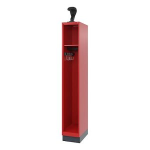 Feuerwehrspind C+P Evolo EXPERT, 1 Abteil, mit Sockel, B 300 x T 500 x H 1950 mm, RAL 3000 Feuerrot/RAL 7016 Anthrazitgrau