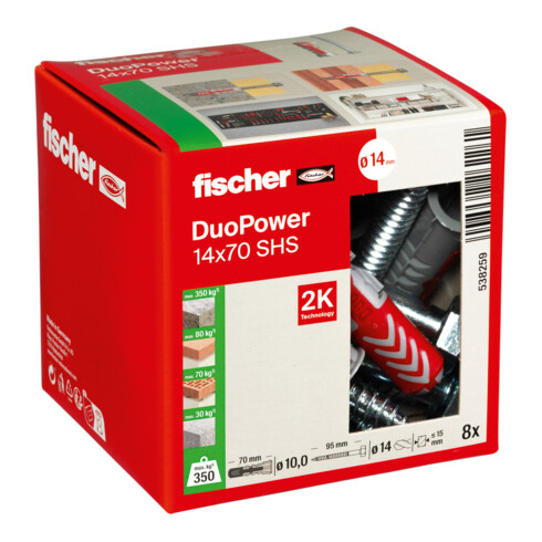 fischer Dübel DuoPower 14x70 S LD
