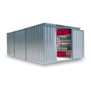 FLADAFI® Materialcontainer- Kombination MC 1360 Verzinkt, zerlegt mit Holzfußboden FLADAFI® Materialcontainer- Kombination MC 1360 Verzinkt, zerlegt mit Holzfußboden