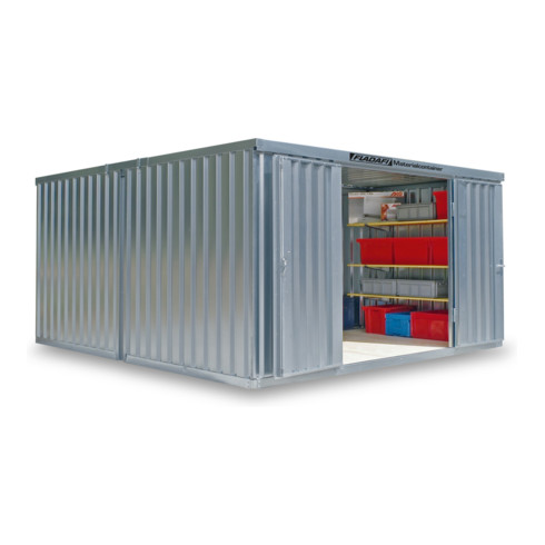 FLADAFI® Materialcontainer- Kombination MC 1440 Verzinkt, zerlegt mit Holzfußboden