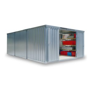 FLADAFI® Materialcontainer- Kombination MC 1460 Verzinkt, zerlegt mit Holzfußboden FLADAFI® Materialcontainer- Kombination MC 1460 Verzinkt, zerlegt mit Holzfußboden