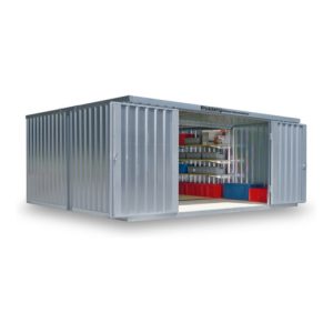 FLADAFI® Materialcontainer- Kombination MC 1540 Verzinkt, zerlegt mit Holzfußboden FLADAFI® Materialcontainer- Kombination MC 1540 Verzinkt, zerlegt mit Holzfußboden