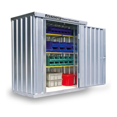 FLADAFI® Materialcontainer MC 1100 Verzinkt, zerlegt mit Holzfußboden