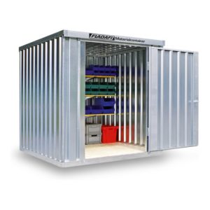 FLADAFI® Materialcontainer MC 1200 Verzinkt, zerlegt mit Holzfußboden FLADAFI® Materialcontainer MC 1200 Verzinkt, zerlegt mit Holzfußboden