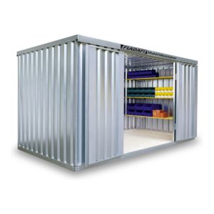 FLADAFI® Materialcontainer MC 1400 Verzinkt, zerlegt mit Holzfußboden FLADAFI® Materialcontainer MC 1400 Verzinkt, zerlegt mit Holzfußboden