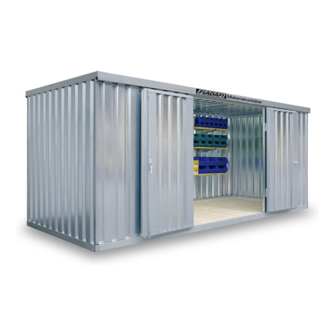 FLADAFI® Materialcontainer MC 1500 Verzinkt, zerlegt mit Holzfußboden