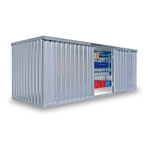 FLADAFI® Materialcontainer MC 1600 Verzinkt, zerlegt mit Holzfußboden