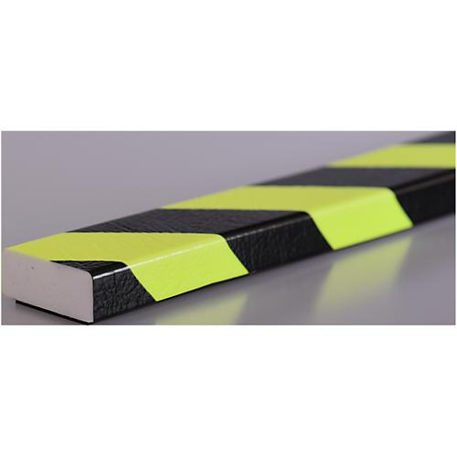 Flächenschutz Typ D, 1-m-Stück, gelb/schwarz, tagesfluoreszierend, magnetisch