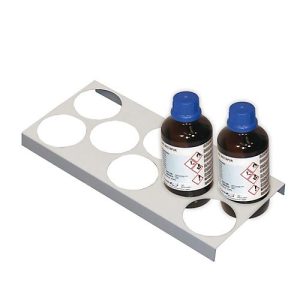 Flaschengestell für asecos Sicherheitsschränke der UB90 und UB30 Serie, Stahlblech, lichtgrau, B 210 x T 440 x H 30 mm, für 8 Flaschen mit Ø 90 mm Flaschengestell für asecos Sicherheitsschränke der UB90 und UB30 Serie, Stahlblech, lichtgrau, B 210 x T 440 x H 30 mm, für 8 Flaschen mit Ø 90 mm