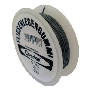 Fliesenlegergummi L.20m S.0,5mm f.Spannecken grau OVERMANN
