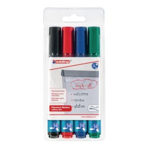Flipchartmarker 383 schwarz/rot/blau/grün Strich-B.1-5mm Keilspitze EDDING