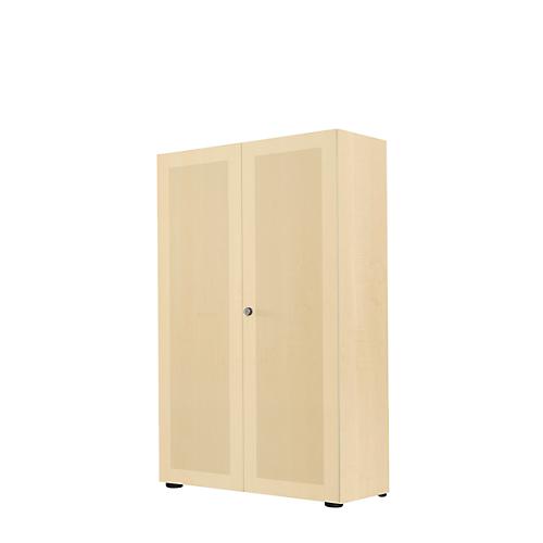 Flügeltürenschrank, 2-türig, Akustikfront, 800 x 1930 mm, 5 OH, Ahorn-Dekor
