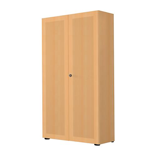Flügeltürenschrank, 2-türig, Akustikfront, 800 x 2300 mm, 6 OH, Buche-Dekor