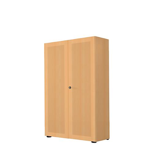 Flügeltürenschrank, 2-türig, Akustikfront, 800 x 2300 mm, 6 OH, weiß