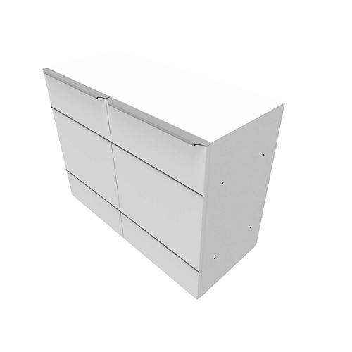 Flügeltürenschrank QUANDOS BOX, 2 Ordnerhöhen, B 1000 x T 440 x H 748 mm, weiß