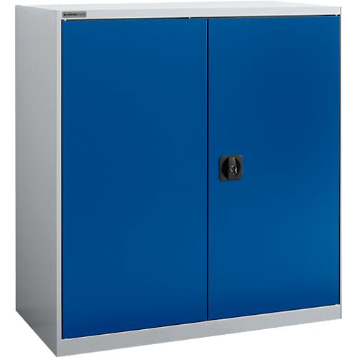 Flügeltürenschrank Schäfer Shop Select MS-i 12409, Stahlblech, B 950 x T 400 x H 1215 mm, 3 OH, Weißaluminium/Enzianblau, bis 150 kg