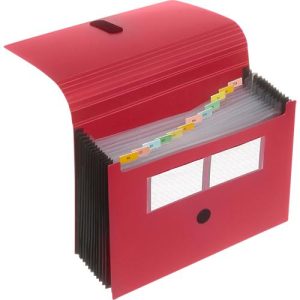 FolderSys Fächermappe, 12 Fächer, DIN A4, mit Klettverschluss, rot FolderSys Fächermappe, 12 Fächer, DIN A4, mit Klettverschluss, rot