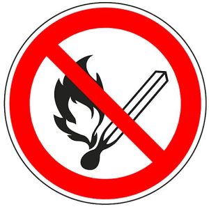 Folie ‚Feuer, offenes Licht und Rauchen verboten‘, 5 Stück Folie ‚Feuer, offenes Licht und Rauchen verboten‘, 5 Stück