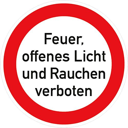 Folie 'Feuer, offenes Licht und Rauchen verboten', 5 Stück