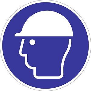 Folie ‚Schutzhelm benutzen‘, selbstklebend Folie ‚Schutzhelm benutzen‘, selbstklebend
