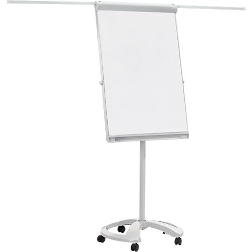 Franken Flipchart PRO Deluxe Mobil FC81, 5 Rollen, höhenverstellbar, magnethaftend, 2 Seitenarme, Ablageschale, Tafel 670 x 950 mm