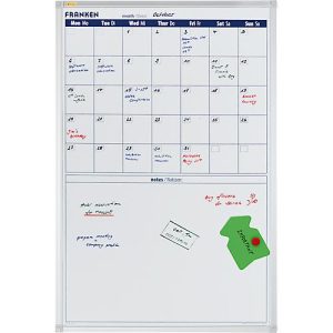 Franken Kalender X-tra!Line VO-18, Monatsübersicht mit Notizfeld, magnethaftend, Ablageschale, B 600 x H 900 mm, Stahl & Aluminium, weiß Franken Kalender X-tra!Line VO-18, Monatsübersicht mit Notizfeld, magnethaftend, Ablageschale, B 600 x H 900 mm, Stahl & Aluminium, weiß
