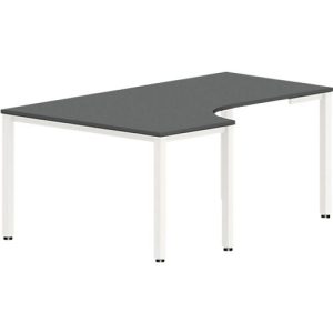 Freiformtisch NEVADA, B 1800 x T 1200/800 x H 740 mm, quadratisch, dunkegrau/weiß Freiformtisch NEVADA, B 1800 x T 1200/800 x H 740 mm, quadratisch, dunkegrau/weiß